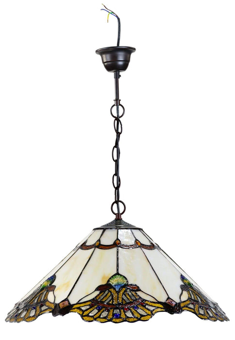 BENITA: Leadlight Hanging Pendant Lamp (Avail in Beige, Red, Jade & Periwinkle)