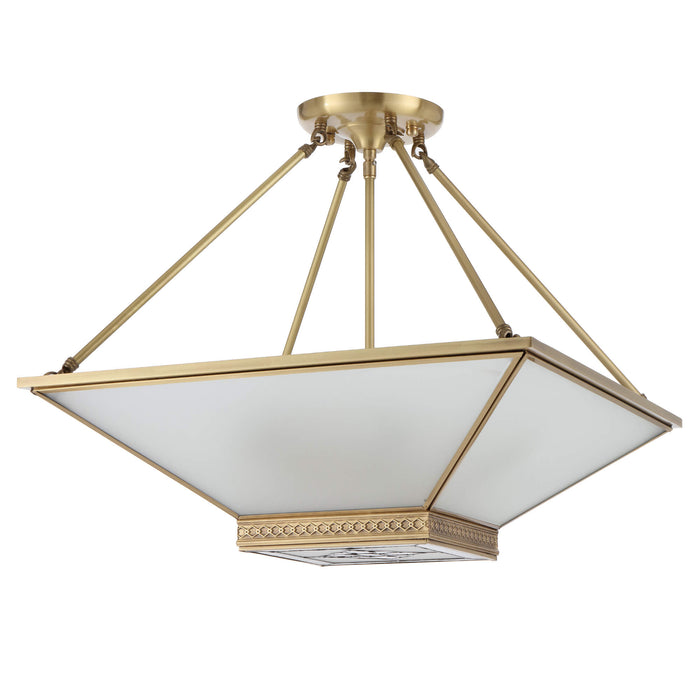 BRACCI: Artisan Brass Close to Ceiling Pendant Light