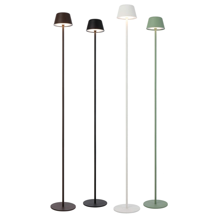 Telbix BRIANA: Metal Rechargeable IP54 LED Floor Lamp (Available in Black, Brown, Green & White)