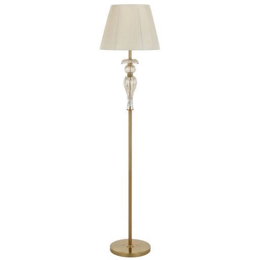 Telbix CADIZ: Floor Lamp with Pleated Fabric Shade (Available in Antique Gold & Chrome)