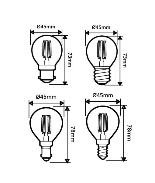 4W Dimmable Fancy Round LED Filament Globe (Avail in B22, E27, B15, & E14 | 2700K & 6000K)
