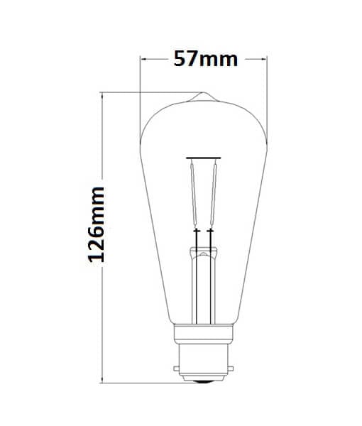ST57 4W 2200K Vintage Amber Tinge LED Filament Globe (Avail in E27 & B22)
