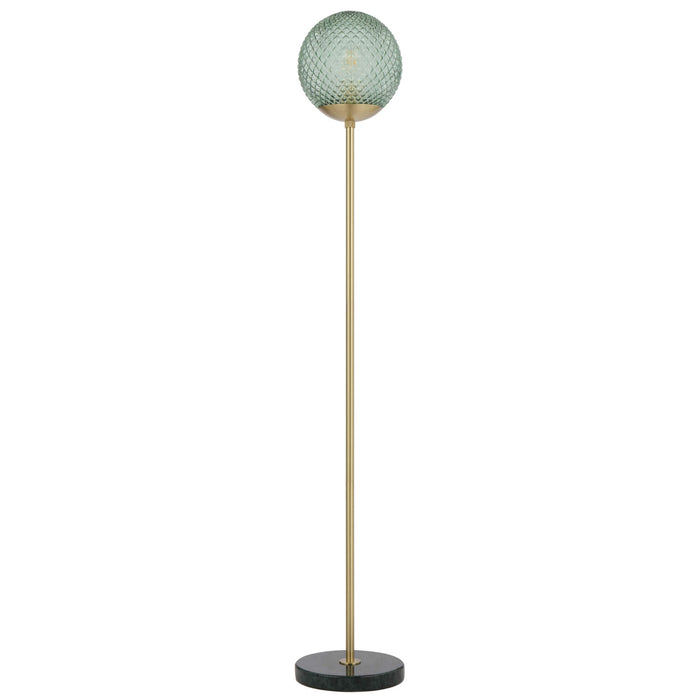 ELWICK: Bohemian Floor Lamp with Mouth-blown Glass Shade (Available in Black, Brown & Green)