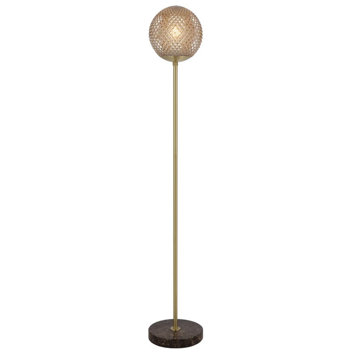 ELWICK: Bohemian Floor Lamp with Mouth-blown Glass Shade (Available in Black, Brown & Green)