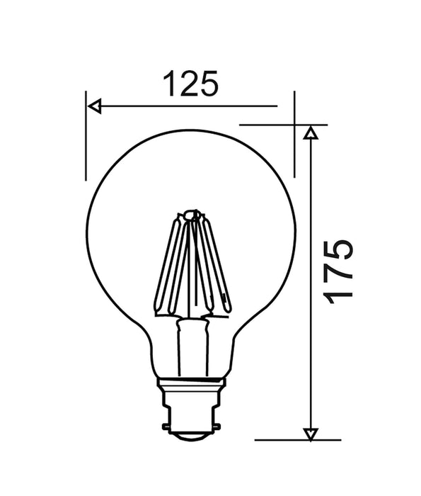 G95 & G125 6-8W Frosted Dimmable LED Filament Globes (Avail in B22 & E27 | 2700K & 6000K)