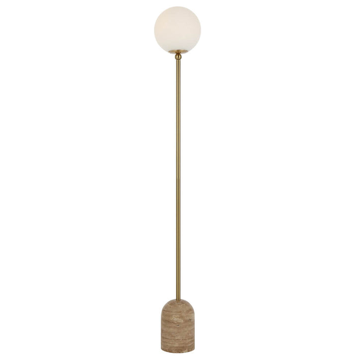 GINA: Metal Floor Lamp with Glass Shade (Available in Black & Beige)