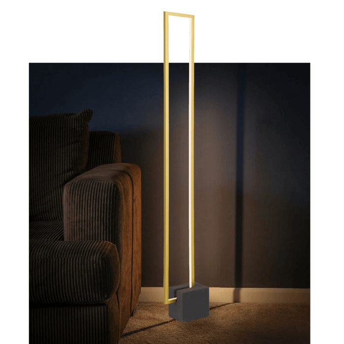 MODRIC: Modern Rectangular Floor Lamp (Avail in Gold & Grey)