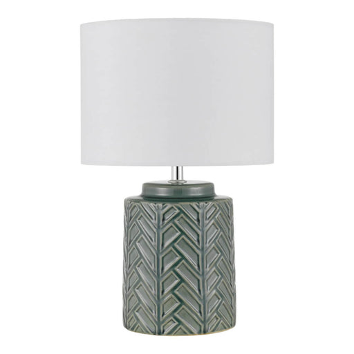 Telbix OBO: Ceramic Table Lamp with White Fabric Shade