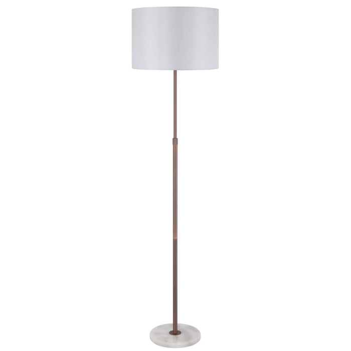 PLACIN Adjustable Floor Lamp with Marble Base and Fabric Shade (avail in Antique Gold and Bronze)