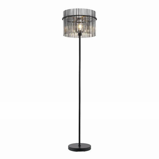 Telbix QUILO: Floor Lamp with Smoke Glass Shade