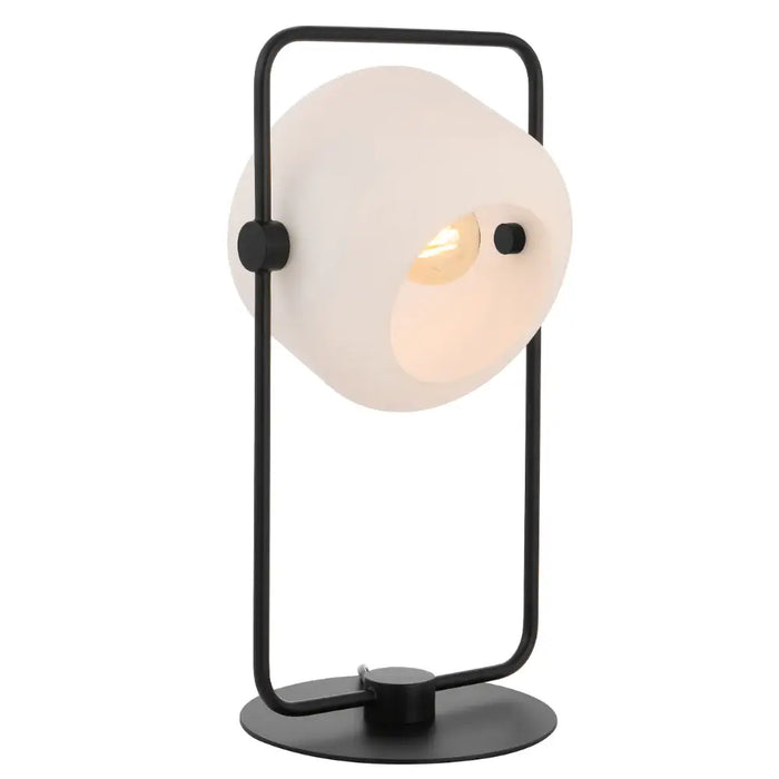 ROCHA: Metal Table Lamp with Mouth-blown Glass Shade