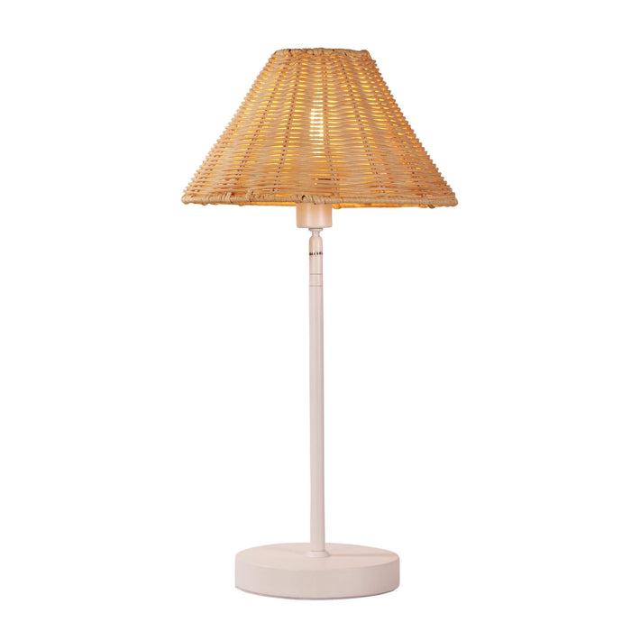 BELIZE: Metal Table Lamp with Hand Made Rattan Cane Shade