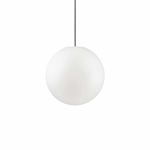 Ideal Lux SOLE: Round Outdoor Pendant Light with Opal Shade (Avail in 30cm, 40cm & 50cm)