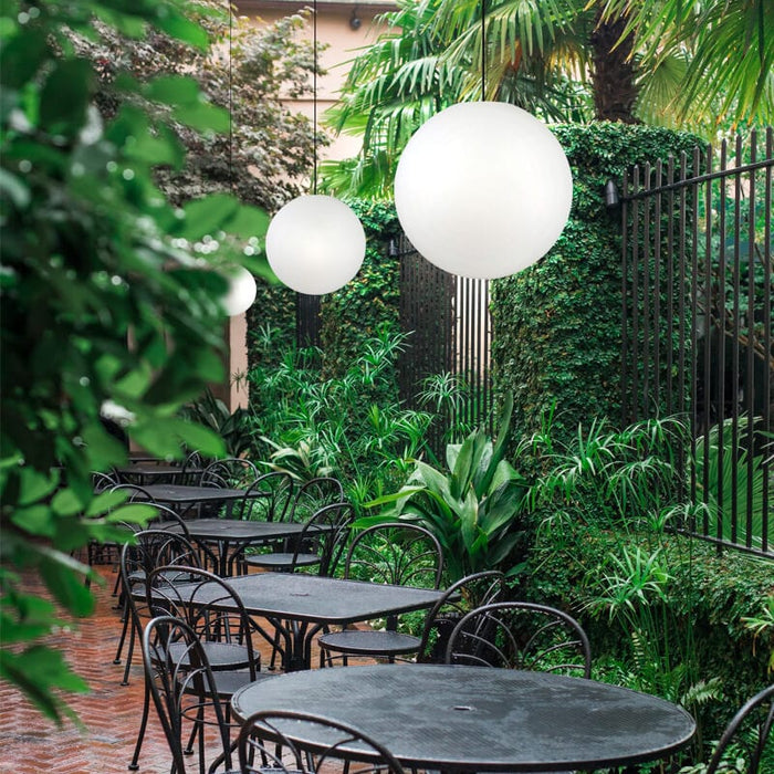 SOLE: Round Outdoor Pendant Light with Opal Shade (Avail in 30cm, 40cm & 50cm)
