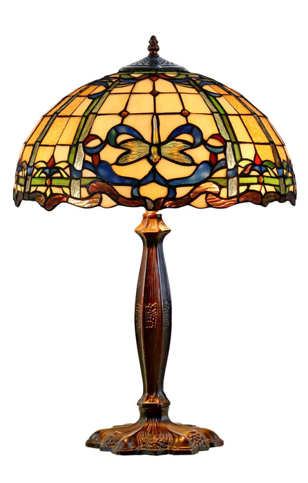 AURORA: Tiffany Leadlight Table Lamp (Avail in 2 sizes)