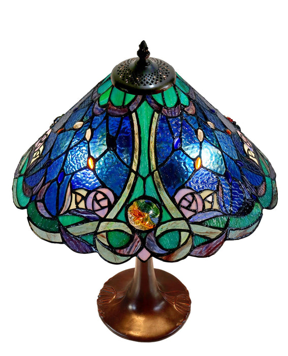 PALOMA: Blue Large Leadlight Table Lamp