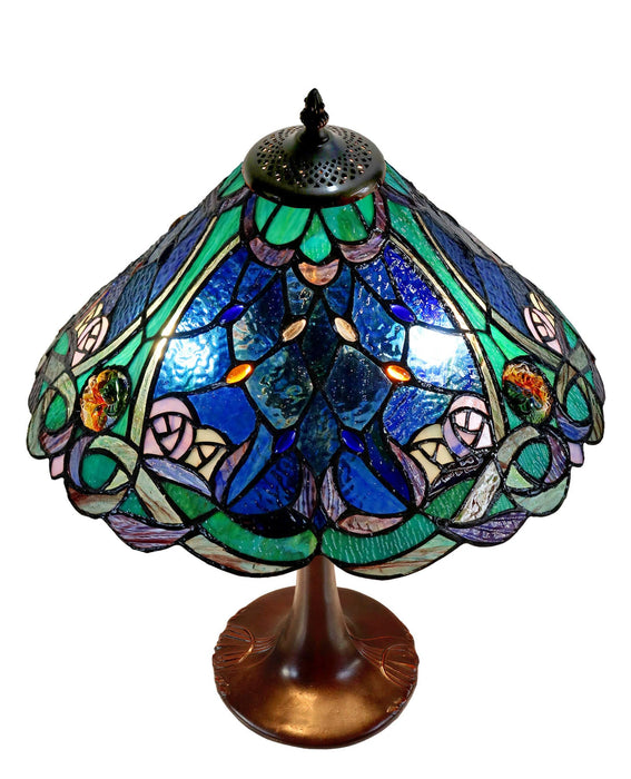 PALOMA: Blue Large Leadlight Table Lamp
