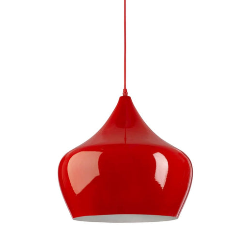 Fiorentino ADRIA - Stunning Red Dome 1 Light Pendant On Clear Cord Suspension - 380mm Diameter