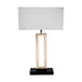 Fiorentino ZEKO 1 Light Gold Square Black Base Table Lamp with White Fabric Shade