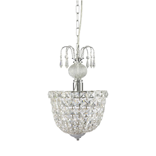 Fiorentino CLOE - Stunning Chrome 1 Light Chandelier With Crystal Droplets