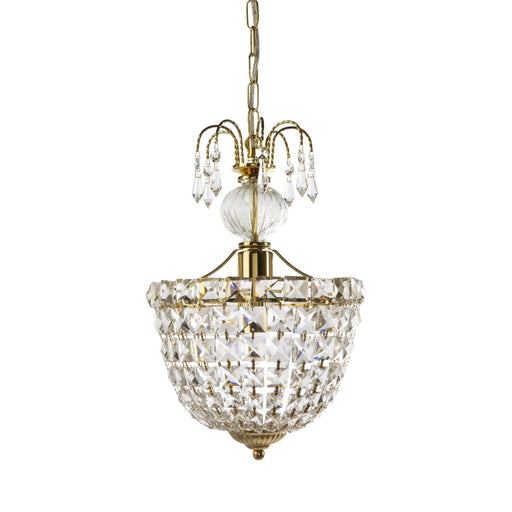 Fiorentino CLOE - Stunning Gold 1 Light Chandelier With Crystal Droplets