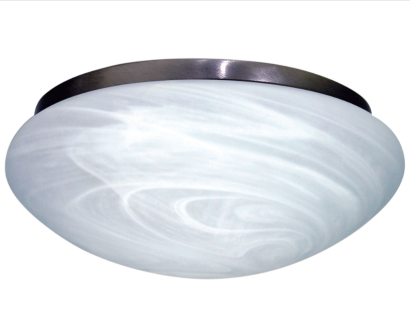 FAN CLIPPER Standard Ceiling Fan Light Satin Chrome and Alabaster