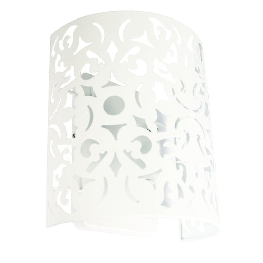 Oriel VICKY - Matt White Powder Coated Interior Wall Light Featuring A Stunning Cut-out Pattern