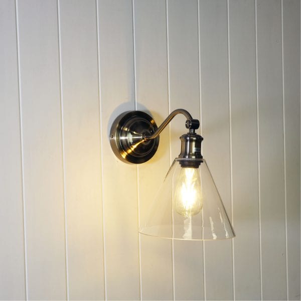 ABBY Hamptons Style Classic Wall Light (avail in Chrome, Black & Antique Brass)