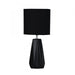 SHELLY Black Ceramic 1 x E27 Table Lamp with Black Poly Cotton Shade Oriel