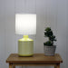 CELIA Yellow Ceramic 1 x E14 Table Lamp with Off-White Poly Cotton Shade Oriel