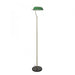 BANKERS Floor Lamp with Green Shade + Antique Brass Stand and Black Base Oriel