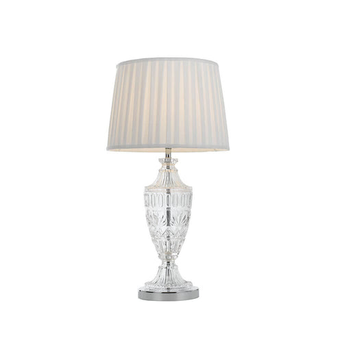 SIGRID - Chrome/Clear Base Table Lamp With White Shade-telbix SIGRID TL-CHWH