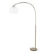 Oriel OVER - Large Stunning Antique Brass Arched 1 Light Floor Lamp Featuring Clear Acrylic Shade