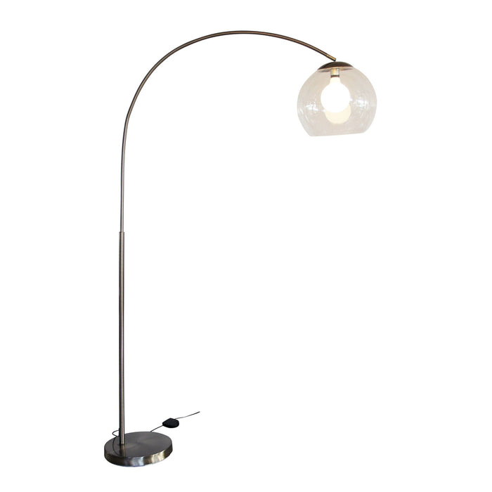 OVER - Large Stunning Antique Brass Arched 1 Light Floor Lamp Featuring Clear Acrylic Shade
