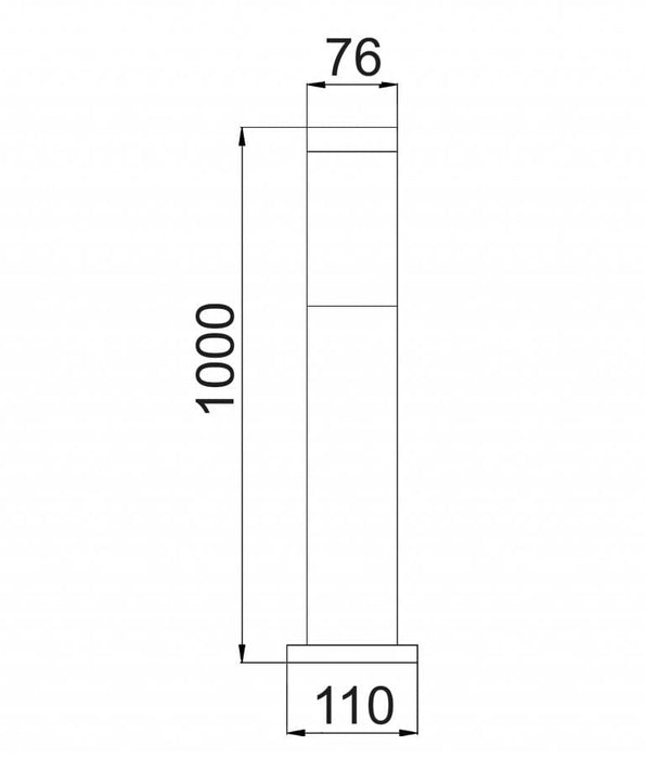 TORRE: Exterior E27 Surface Mounted Bollard (avail in Black & Stainless Steel)