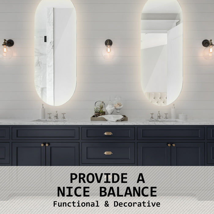 La Bella LED Wall Mirror Oval Touch Anti-Fog Makeup Decor Bathroom Vanity 45x100cm