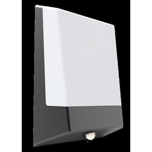 BULK Black Rectangular 12W Warm White Sensor LED Exterior Wall Light Including Door Plate - IP65 CLA