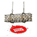 MIMOSA - Traditional 6 Light Rectangular Mocha Pendant With Clear Crystal Like Highlights Telbix