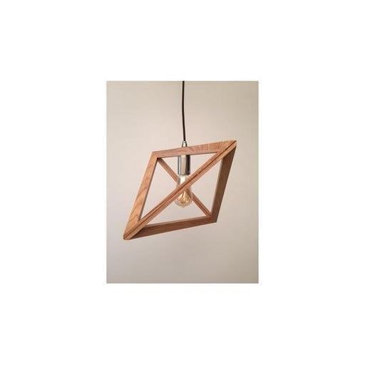 MURILLO - Small Ultra Modern Timber Veneer 1 Light Pendant Featuring 2M Cable Suspension - 370mm Florentino