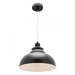 RISTO - Plain Black Dome 1 Light Pendant With Clear Twisted Cord Cougar