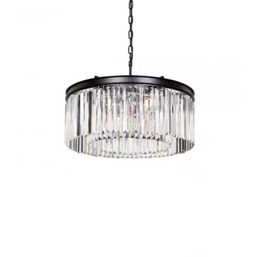 SERENE - Small Elegant Round Antique Black 6 Light Pendant Featuring Crystal Highlights-telbix SERENE PE06-BK