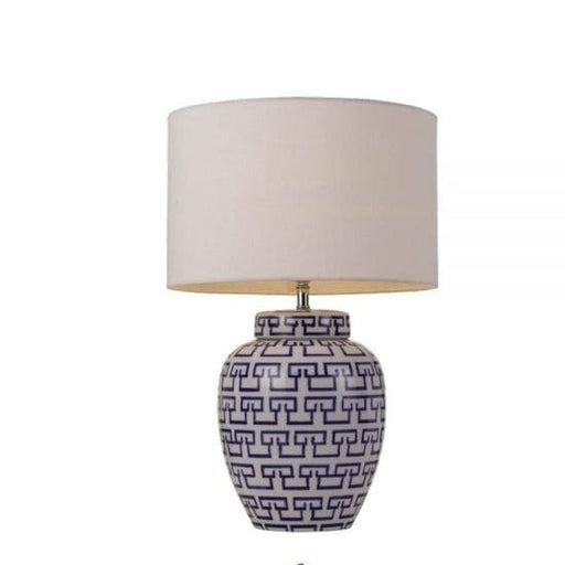 TING - Decorative White & Blue Base Table Lamp With White Shade-telbix TING TL-WH