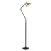 TREVI - Modern Black & Antique Brass 1 Light Floor Lamp-telbix TREVI FL-BKAB 