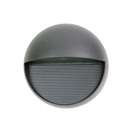 VARGO - GRAPHITE GREY Round Powder Coated Exterior 6W Cool White Surface Mounted Exterior Wall Light - IP54 Oriel