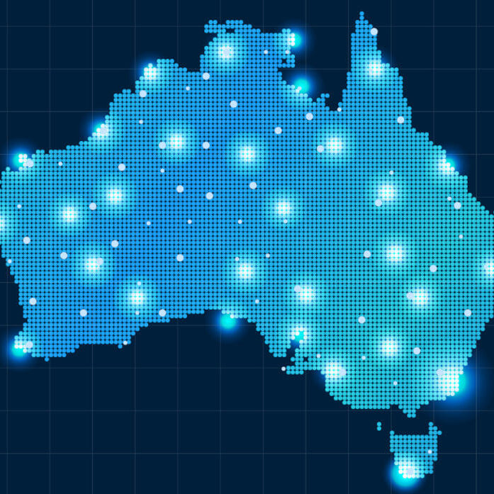 Australia Map with LED lights