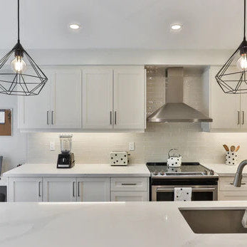 modern lighting in the kitchen