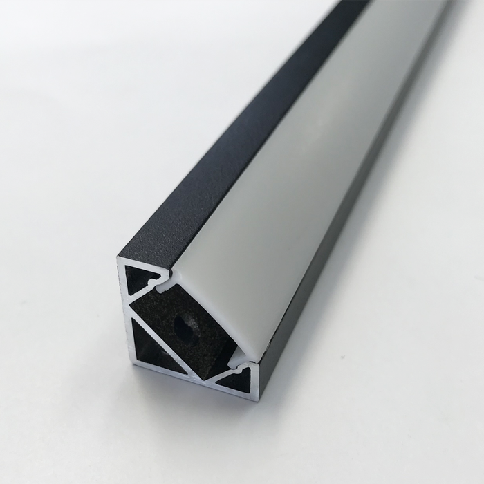 ALUMINIUM PROFILE W/PMMA OPAL MATT DIFF 2M BLACK