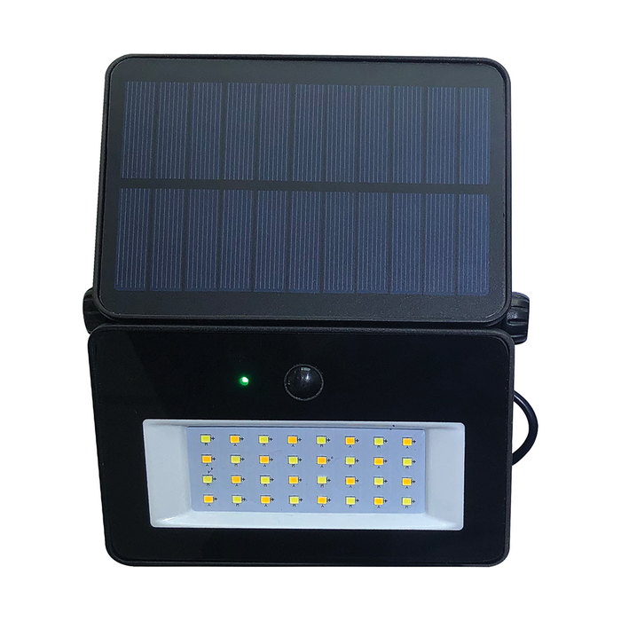 LED SOLAR FLOODLIGHT 15W BLACK 3CCT SWITCHABLE WITH PIR SENSOR