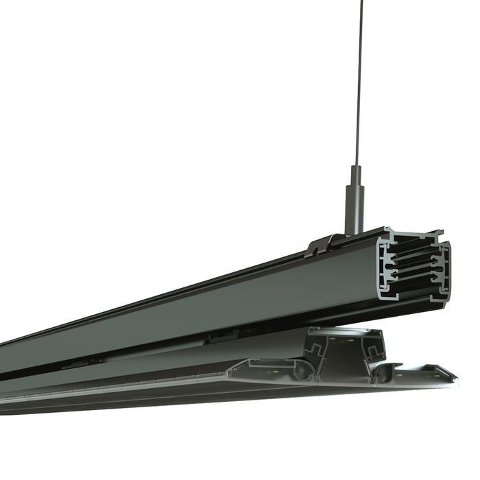 LED TRACK LIGHT 600mm 3 CIRCUIT TILTABLE 50W BLK 4000K CRI90 30x90D
