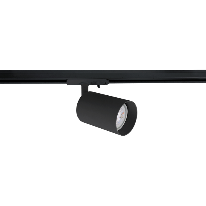 SINGLE CIRC TRK LT BLK C/W GU10 L/HOLDER - NO LAMP